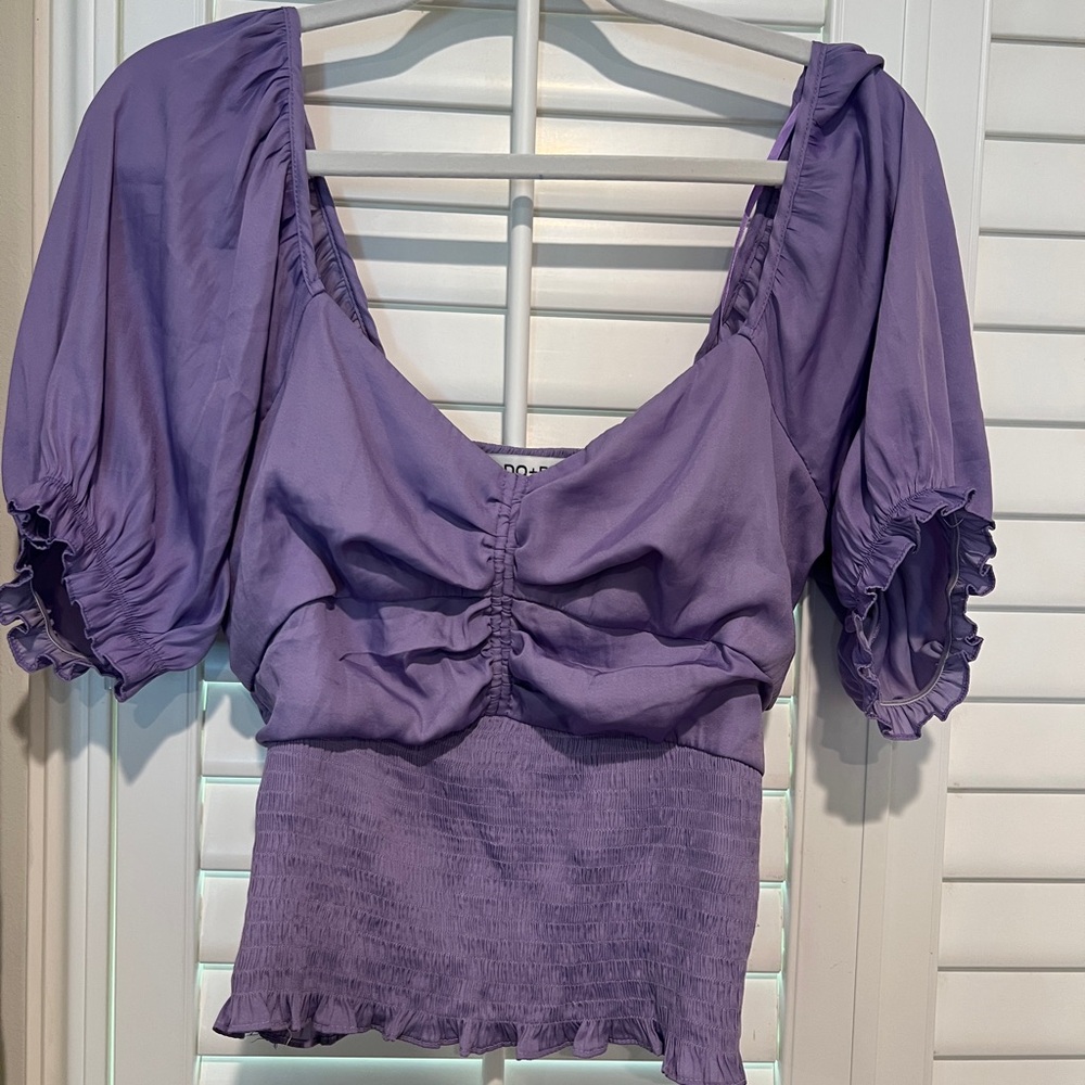 DO+BE Lavender Ruched Blouse